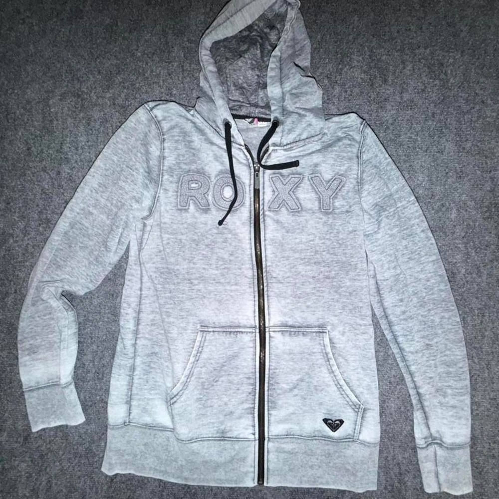 Y2K Roxy Grey zip up hoodie size XL